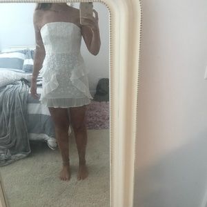 White strapless dress